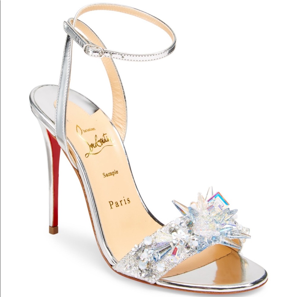Louboutin Okydok Lurex Metallic Sandals 37.5